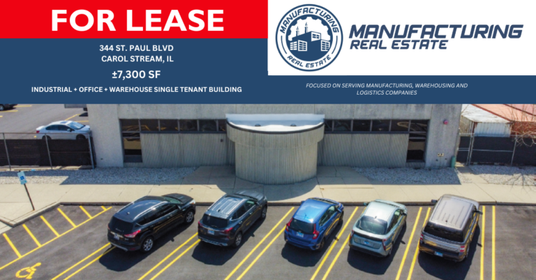 Read more about the article FOR LEASE: 344 ST PAUL BLVD CAROL STREAM, IL ±7,300 SF